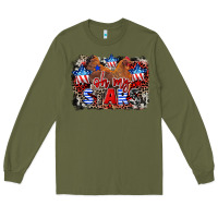 Army Green Oh my stars chicken 4th of july Long Sleeve Tee - CowGirlArtShop