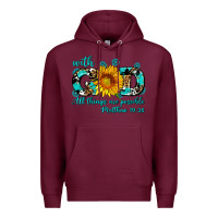 Burgundy with god all things are possible sunflower Premium Hoodie - AdoDesignShop