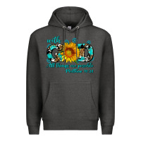 Charcoal Heather with god all things are possible sunflower Premium Hoodie - AdoDesignShop