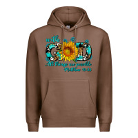 Chestnut with god all things are possible sunflower Premium Hoodie - AdoDesignShop