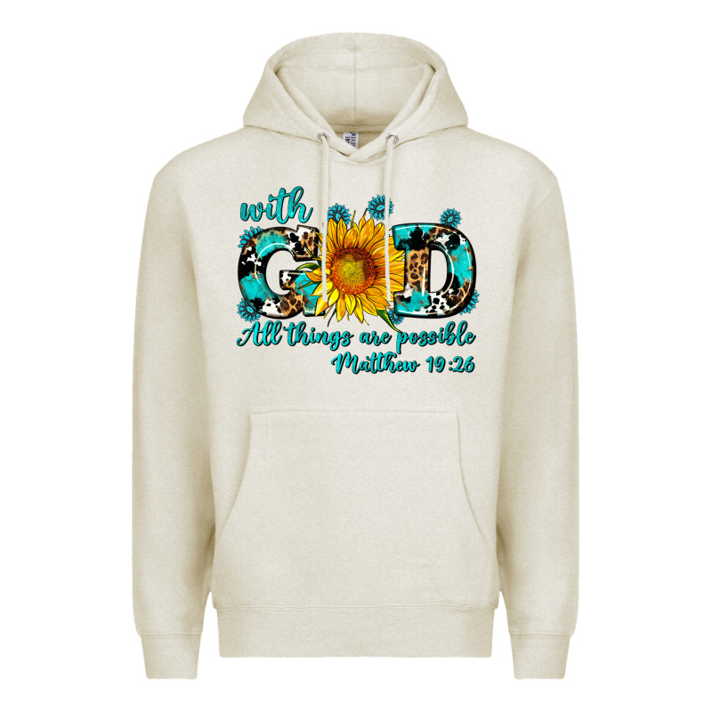 With God All Things Are Possible Sunflower Premium Hoodie by AdoDesignShop | Teevron