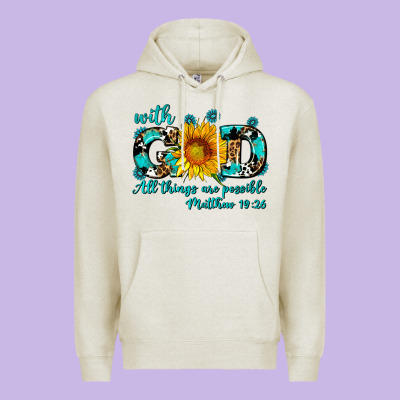 With God All Things Are Possible Sunflower Premium Hoodie Designed By Adodesignshop