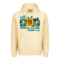 Pina Colada with god all things are possible sunflower Premium Hoodie - AdoDesignShop