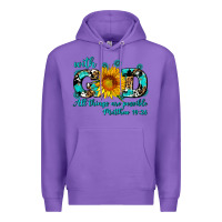 Purple with god all things are possible sunflower Premium Hoodie - AdoDesignShop