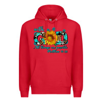 Red with god all things are possible sunflower Premium Hoodie - AdoDesignShop