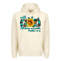 Sandshell with god all things are possible sunflower Premium Hoodie - AdoDesignShop