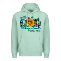Seafoam with god all things are possible sunflower Premium Hoodie - AdoDesignShop