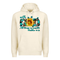 Tofu with god all things are possible sunflower Premium Hoodie - AdoDesignShop