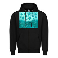 Black turquoise glitter star Zipper Hoodie - JahusDesignShop