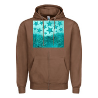 Chestnut turquoise glitter star Zipper Hoodie - JahusDesignShop