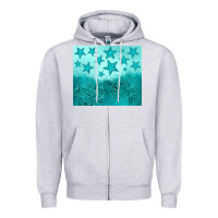 Heather Grey turquoise glitter star Zipper Hoodie - JahusDesignShop