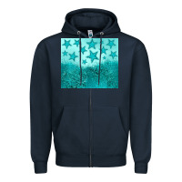 Navy turquoise glitter star Zipper Hoodie - JahusDesignShop