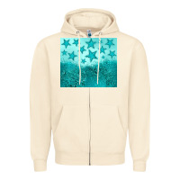 Sandshell turquoise glitter star Zipper Hoodie - JahusDesignShop