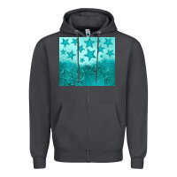 Smoke turquoise glitter star Zipper Hoodie - JahusDesignShop
