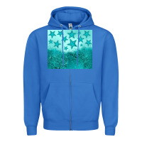 True Royal turquoise glitter star Zipper Hoodie - JahusDesignShop