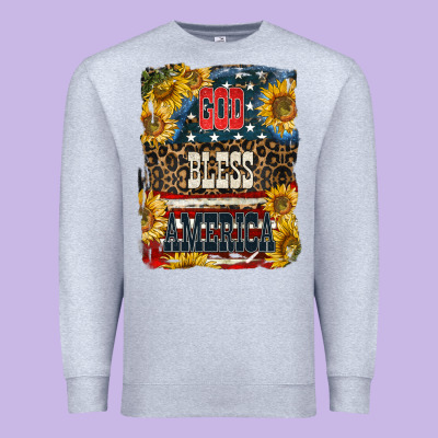 Western God Bless America Premium Sweatshirt Designed By Lillyallendesigns