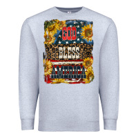 Heather Grey Western God Bless America Premium Sweatshirt - LillyAllenDesigns