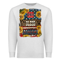 Oatmeal Heather Western God Bless America Premium Sweatshirt - LillyAllenDesigns