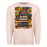 Pale Pink Western God Bless America Premium Sweatshirt - LillyAllenDesigns