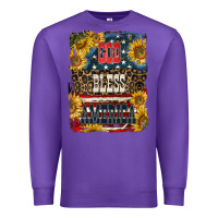 Purple Western God Bless America Premium Sweatshirt - LillyAllenDesigns
