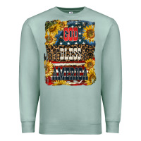 Seafoam Western God Bless America Premium Sweatshirt - LillyAllenDesigns