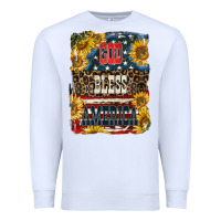 White Western God Bless America Premium Sweatshirt - LillyAllenDesigns