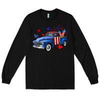 Black 4th of July American flag truck Long Sleeve Tee - Neo Western
