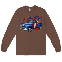 Chestnut 4th of July American flag truck Long Sleeve Tee - Neo Western