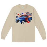 Mushroom 4th of July American flag truck Long Sleeve Tee - Neo Western