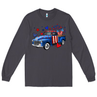 Smoke 4th of July American flag truck Long Sleeve Tee - Neo Western