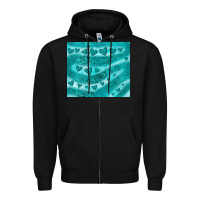 Black turquoise glitter heart Zipper Hoodie - JahusDesignShop