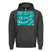 Charcoal Heather turquoise glitter heart Zipper Hoodie - JahusDesignShop
