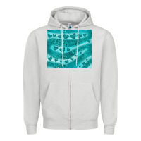 Dove Grey turquoise glitter heart Zipper Hoodie - JahusDesignShop