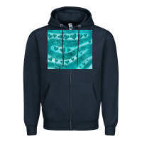 Navy turquoise glitter heart Zipper Hoodie - JahusDesignShop