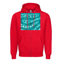 Red turquoise glitter heart Zipper Hoodie - JahusDesignShop