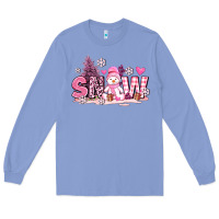 Colony Blue pink snowman and snow Long Sleeve Tee - AdoDesignShop
