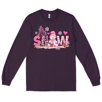 Plum pink snowman and snow Long Sleeve Tee - AdoDesignShop
