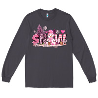 Smoke pink snowman and snow Long Sleeve Tee - AdoDesignShop