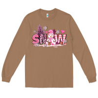 Toasted Coconut pink snowman and snow Long Sleeve Tee - AdoDesignShop