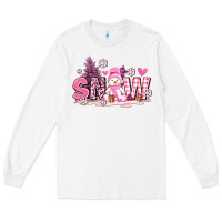 White pink snowman and snow Long Sleeve Tee - AdoDesignShop