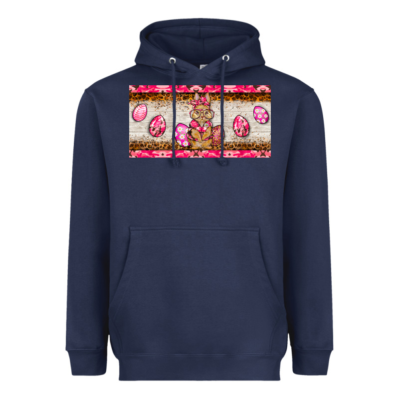 Pink Camouflage Egg Hunter Bunny   License Plate Heavyweight Hoodie by BarkalooDesign | Teevron