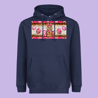 Pink Camouflage Egg Hunter Bunny   License Plate Heavyweight Hoodie Designed By Barkaloodesign