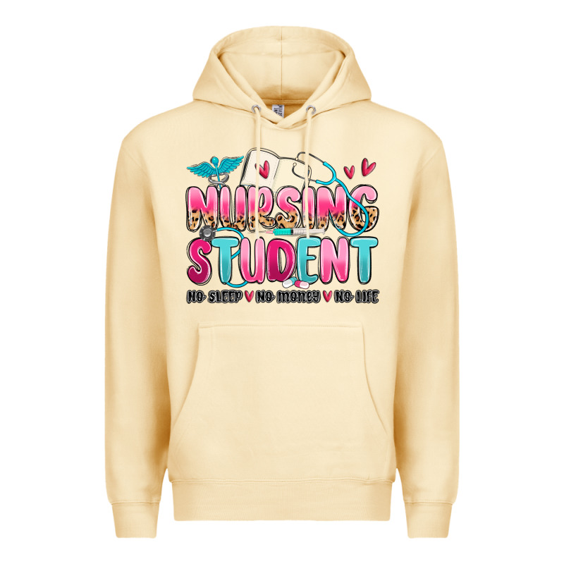 Nursing Student No Sleep No Money No Life Premium Hoodie by MaliasSmallBusiness | Teevron