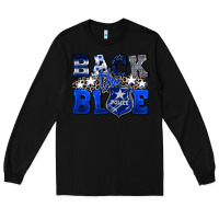 Black Back to blue 4th of July 4th of july Long Sleeve Tee - CowGirlArtShop