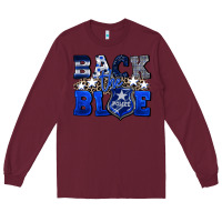 Burgundy Back to blue 4th of July 4th of july Long Sleeve Tee - CowGirlArtShop