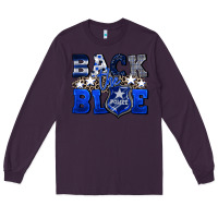 Plum Back to blue 4th of July 4th of july Long Sleeve Tee - CowGirlArtShop