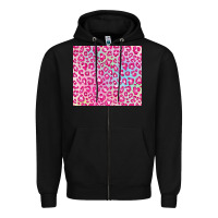 Black pink leopard glitter Zipper Hoodie - JahusDesignShop