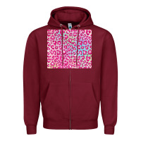 Burgundy pink leopard glitter Zipper Hoodie - JahusDesignShop