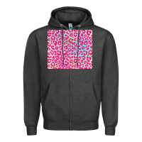 Charcoal Heather pink leopard glitter Zipper Hoodie - JahusDesignShop