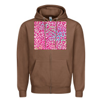 Chestnut pink leopard glitter Zipper Hoodie - JahusDesignShop